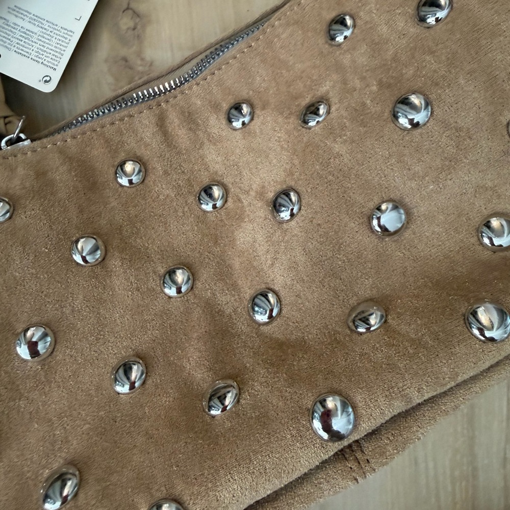 Studded Tan Shoulder Bag - Picture 3 of 11